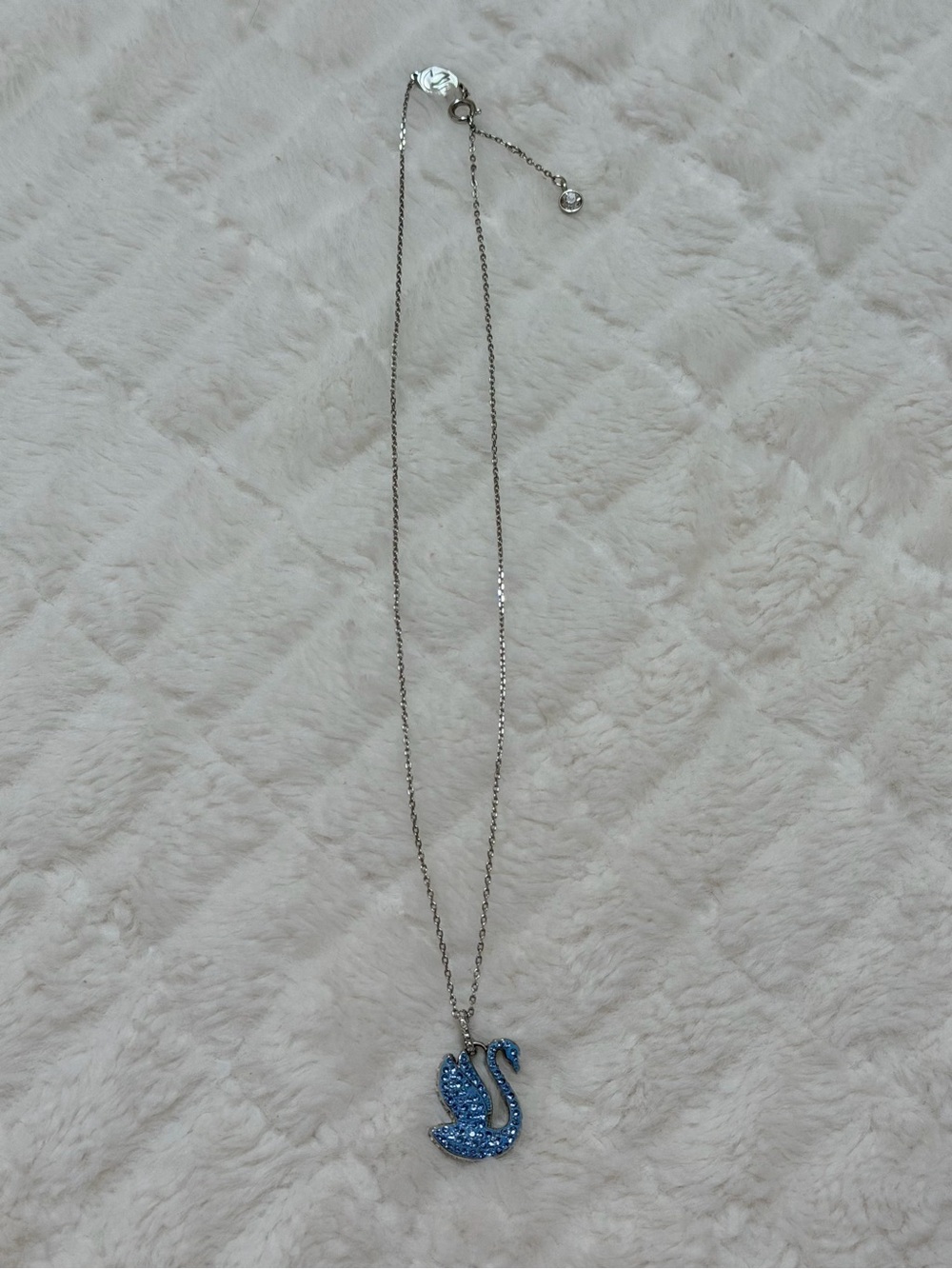 Swarovski Blue Crystal Swan Pendant Necklace